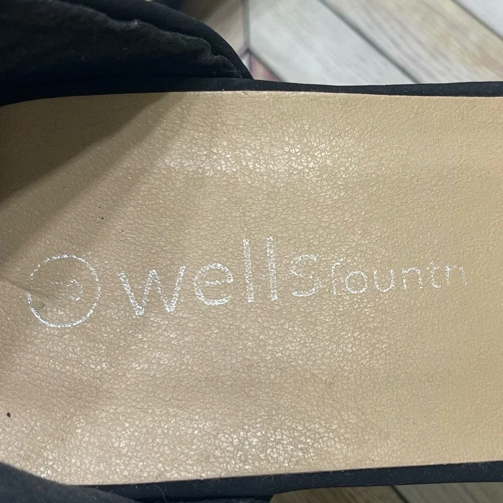 Wellsfountn Suede Black Heels Size 8 sb‎